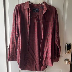 AMERICAN EAGLE OUTFITTERS Red Flannel Button Down. Size Large